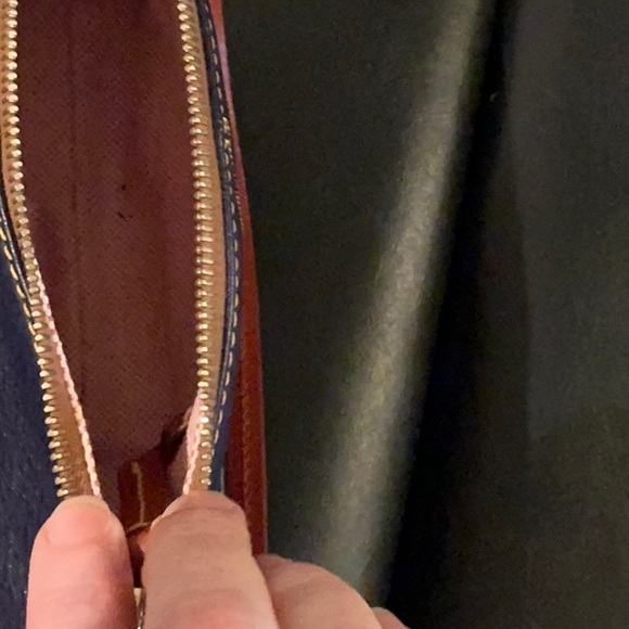 Dooney & Bourke Blue and Brown Leather Clutch - Picture 3 of 11